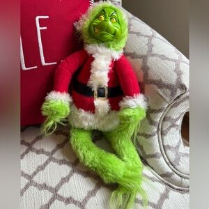 Vintage Grinch Plush Toy in Santa Outfit
